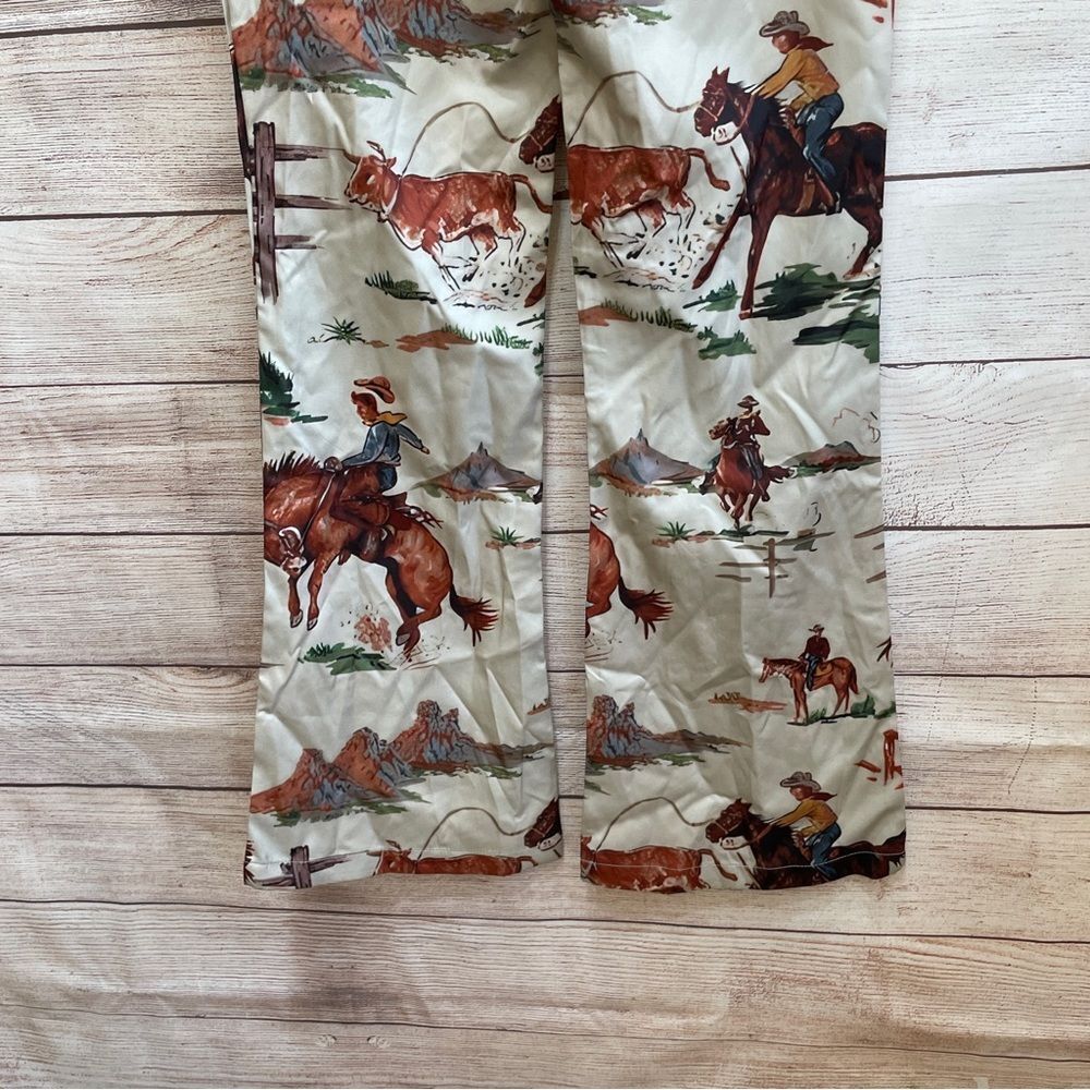 WESTERN COWBOY PRINT WIDE LEG PANTS - Picture 6 of 8